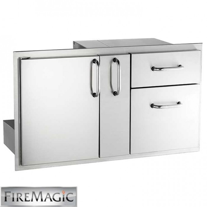 Fire Magic Select SS Access Door w/ Platter Storage & Double Drawer, 18" x 36" x 20 1/2" - 33816S Fire Magic Grills Collection