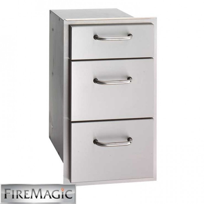 Fire Magic Select Stainless Steel Triple Drawer, 26 1/4" x 14 1/2" x 20 1/2" - 33803 Fire Magic Grills Collection