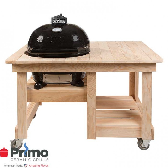 Primo Grills Oval JR 200 & Cypress Counter Top Table Combo PRM774 / PRM614 Primo Grills Collection