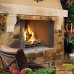 Superior 36" Outdoor Wood Burning Fireplace, White Herringbone Refractory Panels - WRE4536WH Outdoor Wood Burning Fireplaces